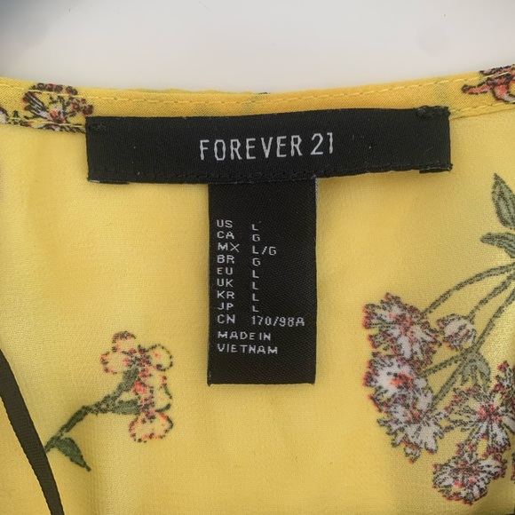 MIDI yellow floral wrap dress - Picture 3 of 3